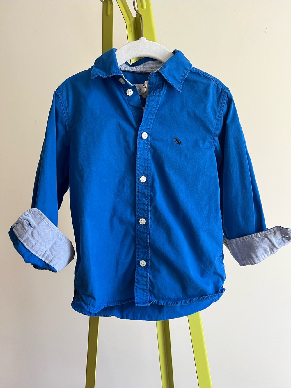 L.O.G.G Bright Blue Button-Up Shirt size 3-4 years - Picture 6 of 9